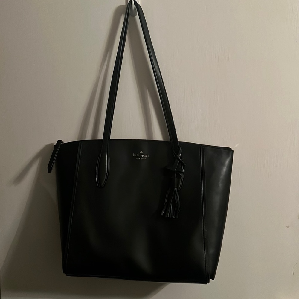Kate Spade black leather tote